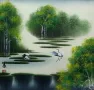 Cranes Spring / Summer Landscape Painting