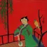 Woman and Parrot Chinese Modern Art Painting