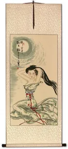 Beautiful Woman Under the Moon - Chinese Scroll