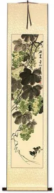 Great Harvest - Birds and Grapes - Chinese Scroll