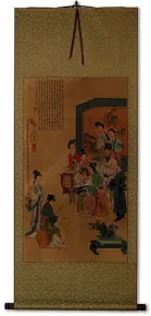 Chinese Musicians - Partial-Print Wall Scroll
