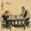 Tea Tasting<br>Old Beijing Lifestyle<br>Folk Asian Art Painting
