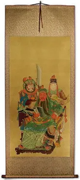 Three Brothers Partial-Print Hanging Scroll