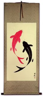 Big Yin Yang Fish Wall Scroll