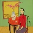 Willow in Vase, Woman in Mandarin Collar<br>Modern Asian Art Painting