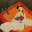 Semi-Nude Asian Woman Relaxing Modern Asian Art Painting