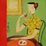 Asian Woman Drinking<br>Modern Asian Art Painting