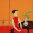 Lady in Waiting of China Modern Art Painting