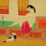Hanging Out in the Nude with Cat<br>Modern Art Chinese Painting