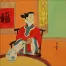 Woman and Vase, Woman In Mandarin Collar Modern Art Painting
