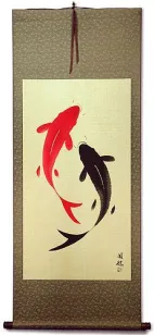 Yin Yang Fish - Jumbo-Size Wall Scroll