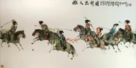Tang Dynasty Horseback Polo<br>Large Painting