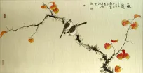 Autumn Rhyme<br>Large Bird and Flower Painting