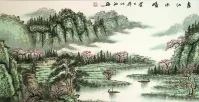 Spring River Warm Water<br>Large  Landscape Asian Art