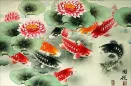 Swirling Koi Fish Asian Art
