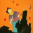 Elegant Chinese Lady and Bird Modern Painting Painting