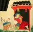 Asian Mother and Baby Boy with Chickens<br>Modern Asian Art Painting