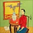 Chinese Woman and Cat<br>Modern Art Painting