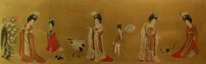 Tang Dynasty Ladies<br>Partial Print Painting