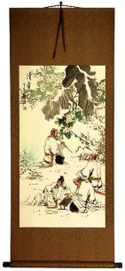 Classic Musicians - Music Men of Ancient China - Wall Scroll