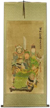 Three Brothers<br>Partial-Print Wall Scroll