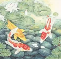 Koi Fish Feeding Time Painting