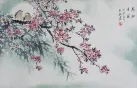 Plum Blossoms Bloom in Moonlit Garden Flower and Birds Painting