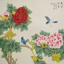Asian Bird and Flower Large Painting