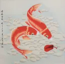 Orange Koi Fish Painting