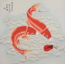 Orange Koi Fish Asian Art
