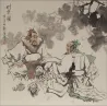 Gentlemen Playing Chess (Weiqi, Go, or Baduk) Chinese Painting