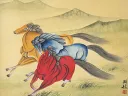 Colorful Abstract Horse Asian Art