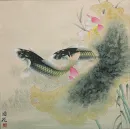 Koi Fish and Lotus Flower Asian Art