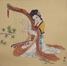 Elegant Chinese Woman Painting