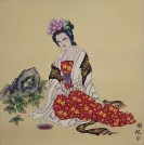 Beautiful Asian Woman Painting