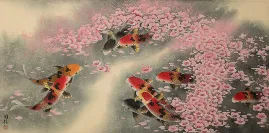 Koi Fish and Plum Blossoms