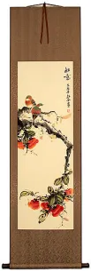 Birds and Persimmons Wall Scroll
