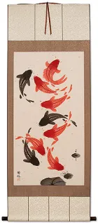 Classic Koi Fish Wall Scroll