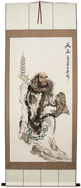 King of Heaven Li Jing of Chinese Mythology Wall Scroll