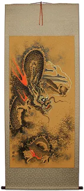Flying Chinese Dragon Extra-large Wall Scroll