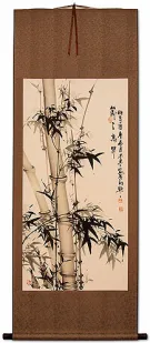 Rising Higher and Higher Bamboo - Chinese Painting Wall Scroll