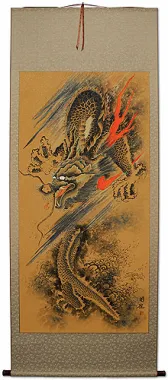 Huge Dragon Chinese Scroll