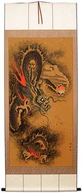 Flying Chinese Dragon Extra-large Wall Scroll