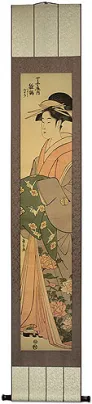 Beauty Hinazura of Chojiya - Japanese Woodblock Print Repro - Very Large Wall Scroll
