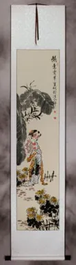 Hot Day - Young Chinese Girl - Wall Scroll
