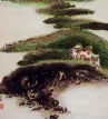 Chinese Abstract House Landscape Painting