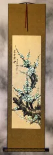 Green Spring Plum Blossom Wall Scroll