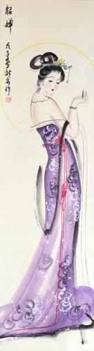 Diao Chan - Famous Beauty of China Wall Scroll close up view