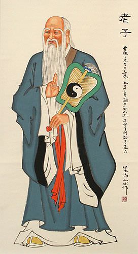 Lao Tzu Wise Man Wall Scroll close up view