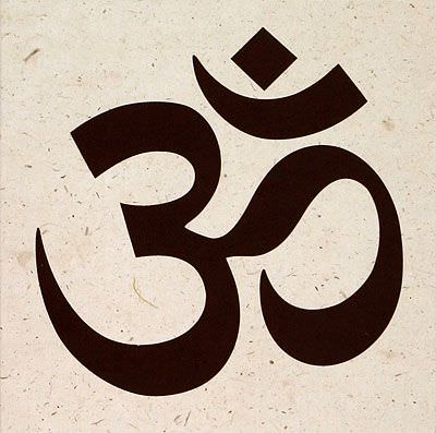 Om Symbol - Hindu / Buddhist Wall Scroll close up view